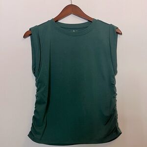 LOFT Lou & Grey Green Sleeveless Cinched Side Top